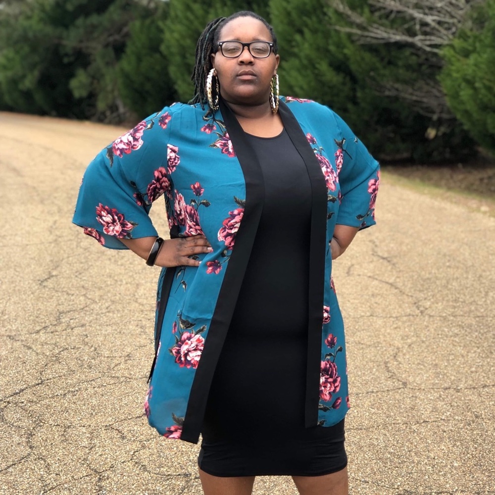 Teal PlusSize Kimono